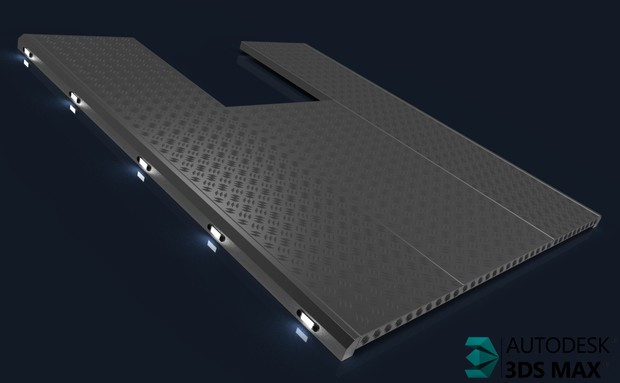 3D Chromed Catwalk Model