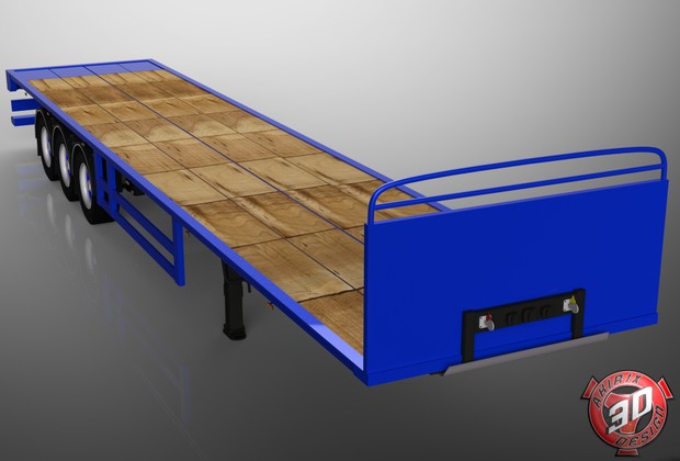 3D SDC Flatbed Trailer