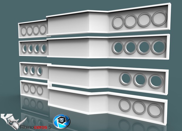 3D Backpanel Pack With Chromed Rings