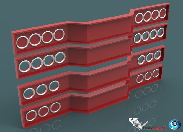 3D Backpanel Pack With Chromed Rings