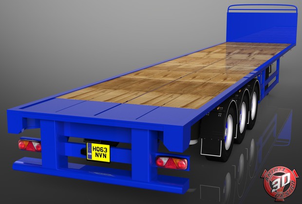 3D SDC Flatbed Trailer