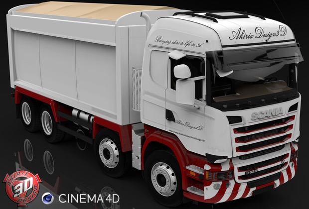 3D Scania Streamline R620 8x4 Tipper Model