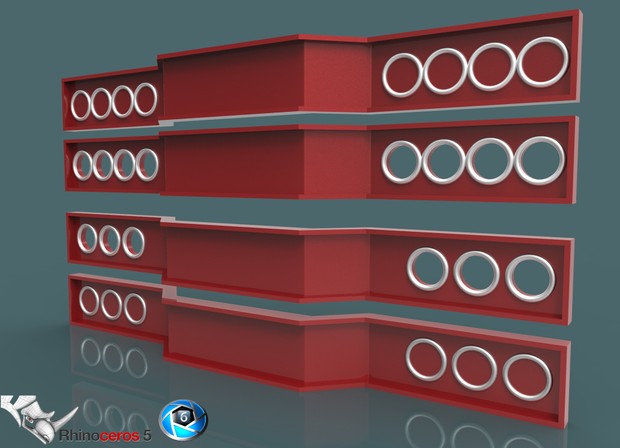 3D Backpanel Pack With Chromed Rings