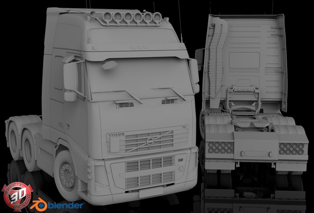 3D Volvo FH 6x2 Model