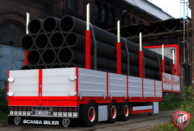 3D Halling Frakt Trailer Model
