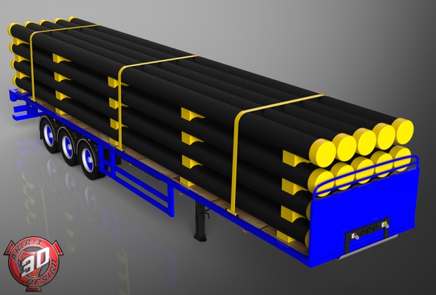 3D SDC Flatbed Tubes Load