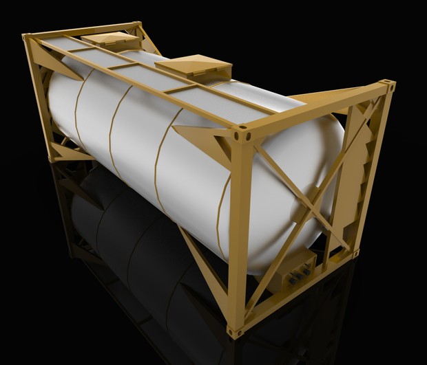 3D Model container frame 20ft gas transport