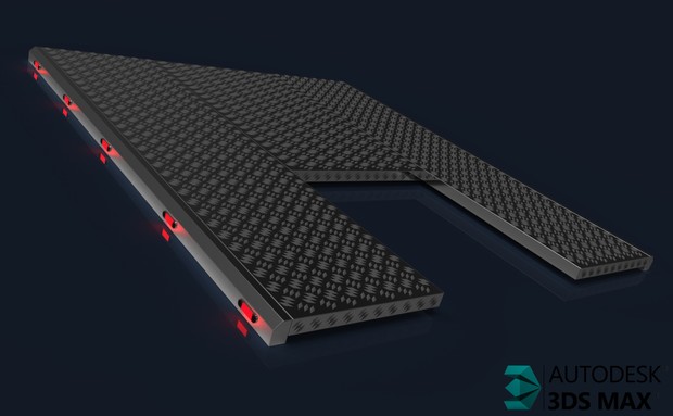 3D Chromed Catwalk Model