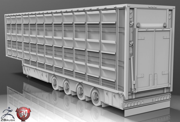 3D Pezzaioli Trailer Model Version 2