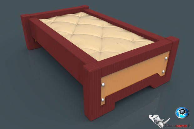 3D Table with Leather
