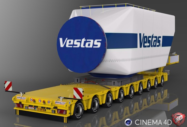 3D Doll Trailer 9 Axles Vestas Load