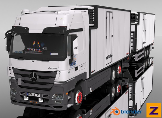 3D MB Actros MPIII FRC Tandem Combo Model