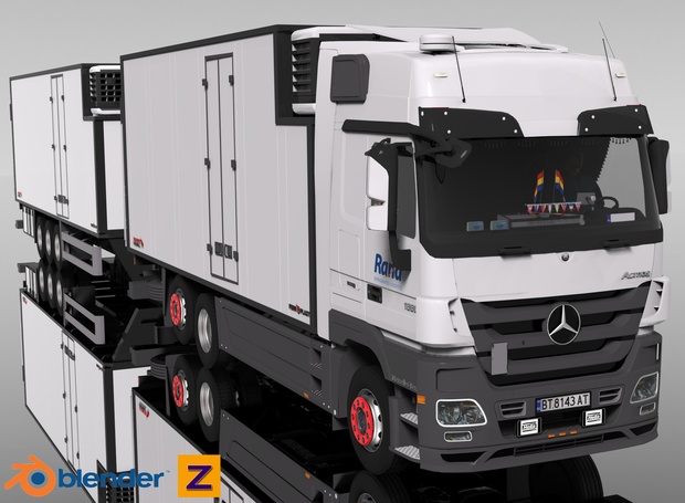 3D MB Actros MPIII FRC Tandem Combo Model