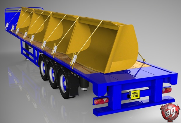 3D SDC Flatbed Cups Load