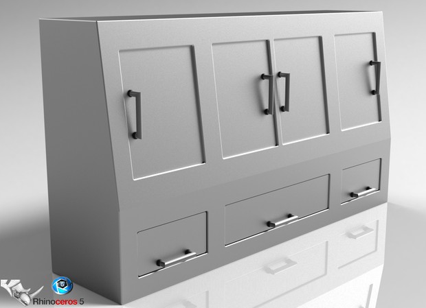3D Chromed Lockers Model