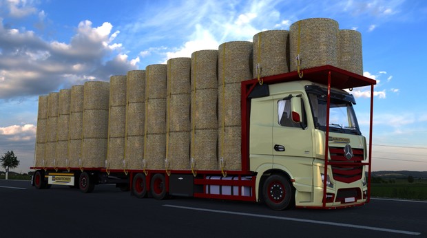 3D model of Mercedes Benz MPIV tandem bale transport