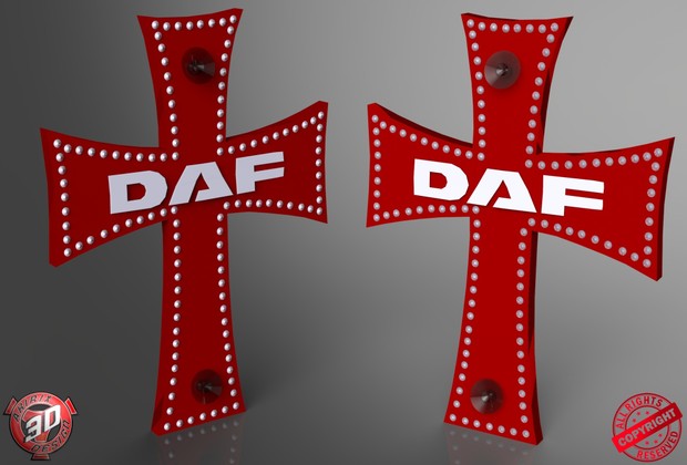 3D Daf Cross Decoration Model