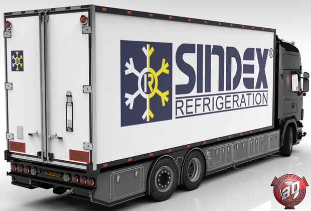 3D Scania 164L + Trailer Tandem Frigo