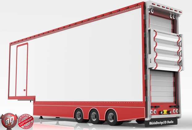 3D NewStyle DoubldeDecker Trailer V1