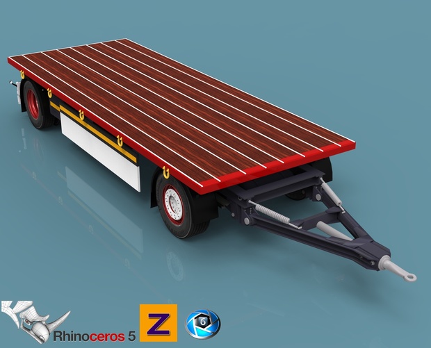 3D Flatdeck Tandem Trailer