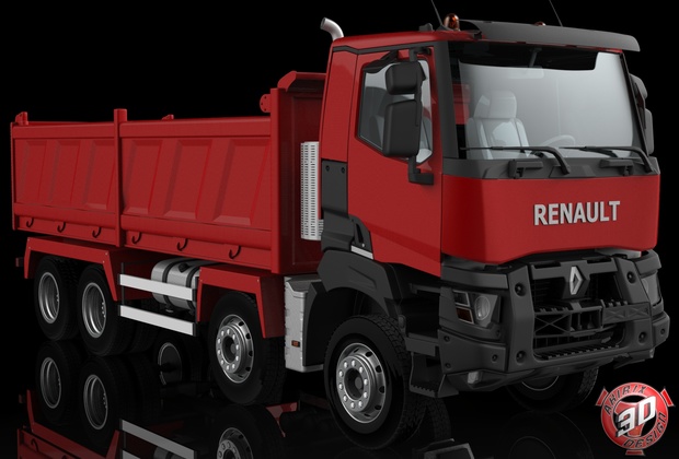 3D Renault K Range 8x4 Dumper