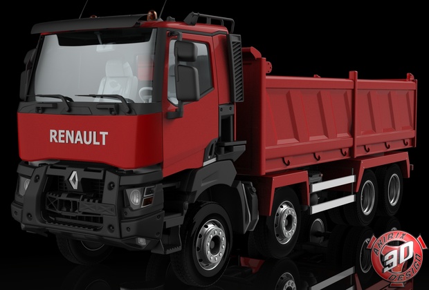 3D Renault K Range 8x4 Dumper