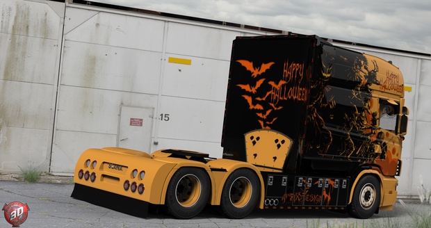 3D Scania 164L 580 V8 Longline Halloween