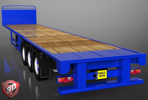 3D SDC Flatbed Trailer