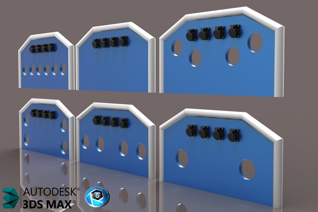 3D Cabin BackPanels With Connectors Pack