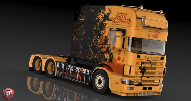 3D Scania 164L 580 V8 Longline Halloween