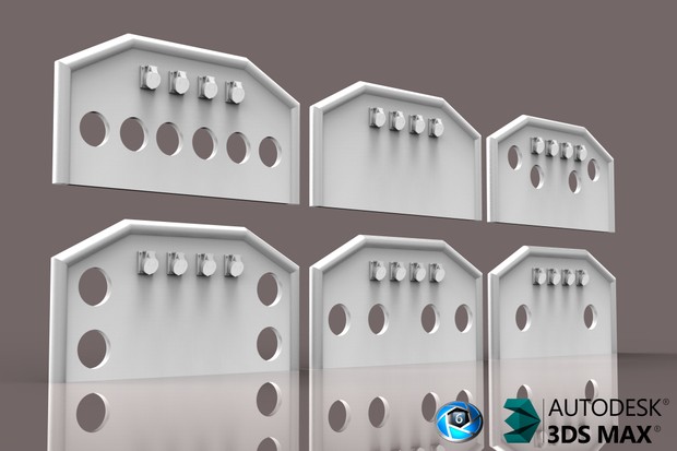 3D Cabin BackPanels With Connectors Pack