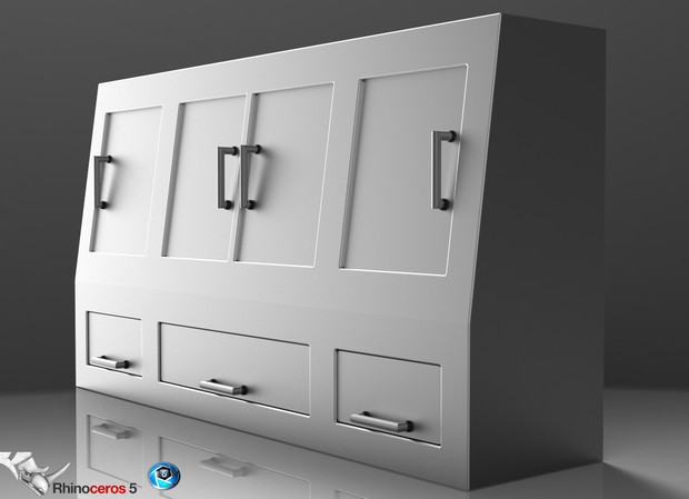 3D Chromed Lockers Model