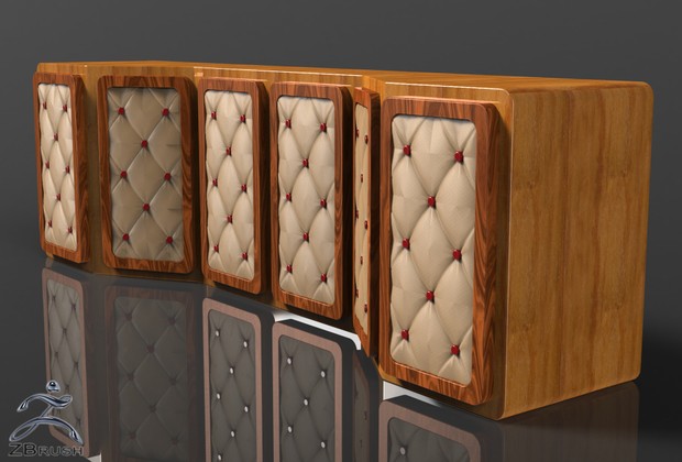 3D Interior Leather Cabinets