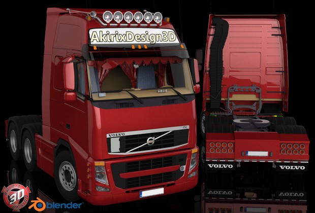 3D Volvo FH 6x2 Model