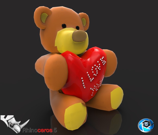 3D Teddy Bear I Love You
