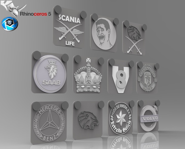 3D mini glass plates with logos