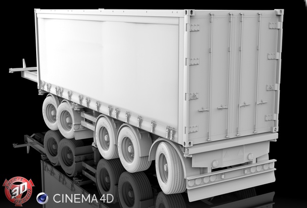 3D Broshuis Container Trailer Model