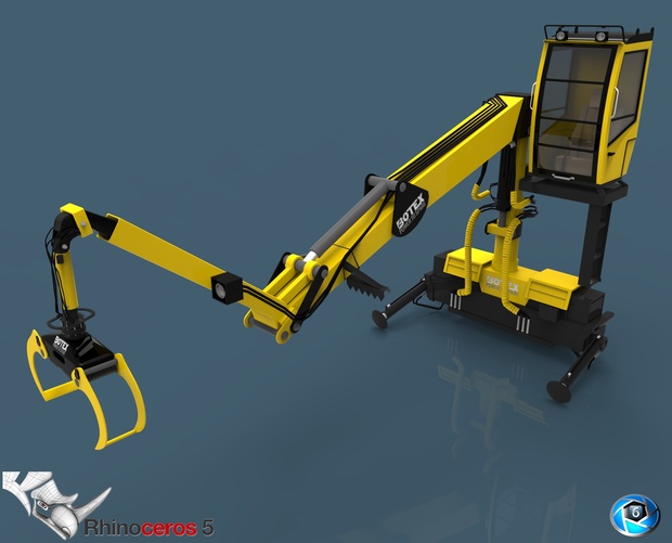 3D Timber Crane Botex Model
