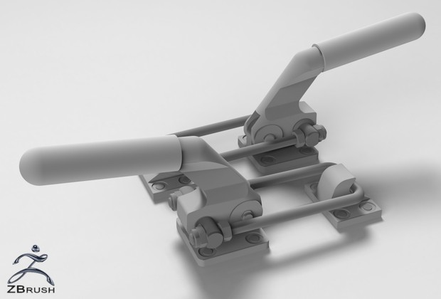 3D Handles For Trailer Model