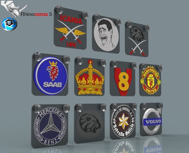 3D mini glass plates with logos