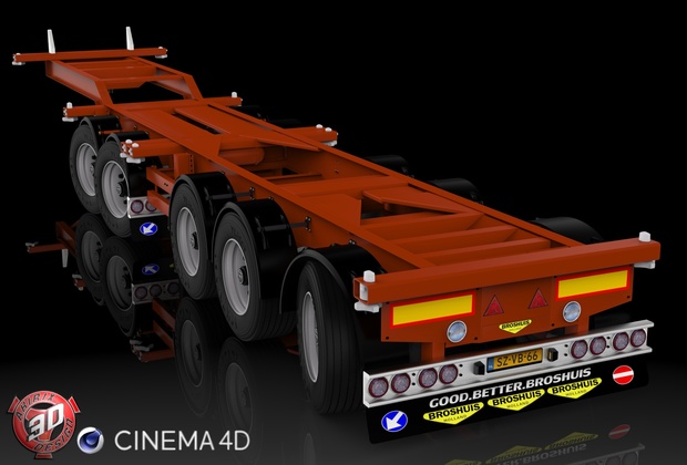 3D Broshuis Container Trailer Model