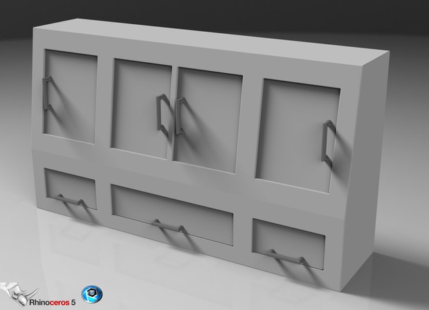 3D Chromed Lockers Model