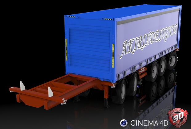 3D Broshuis Container Trailer Model