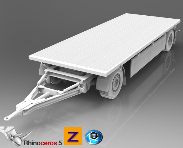 3D Flatdeck Tandem Trailer