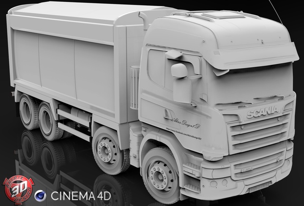 3D Scania Streamline R620 8x4 Tipper Model