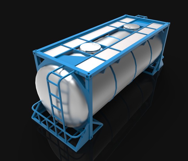 3D container frame 20 ft food transport model