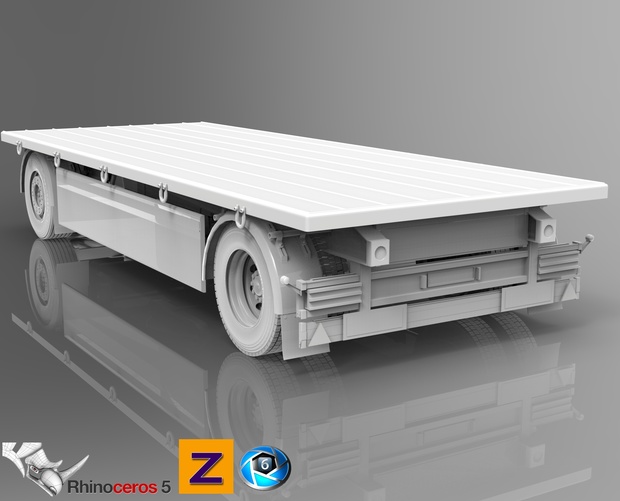 3D Flatdeck Tandem Trailer