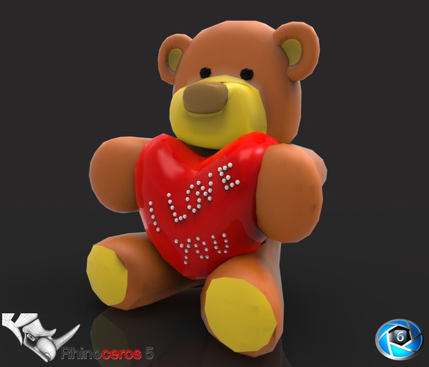 3D Teddy Bear I Love You