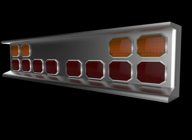 3D bumper with squared led lights