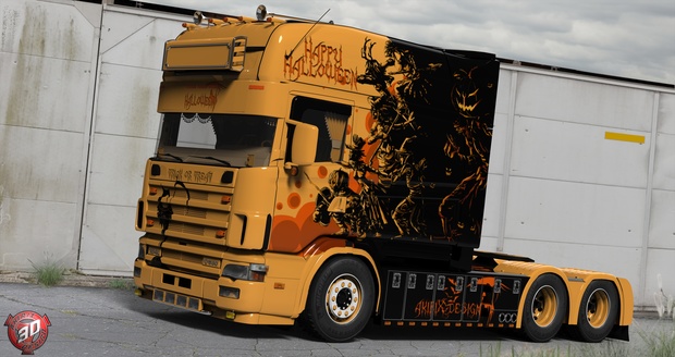 3D Scania 164L 580 V8 Longline Halloween
